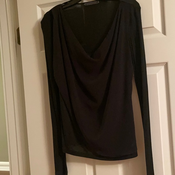 Velvet brand sheer top draped neckline - Picture 1 of 6